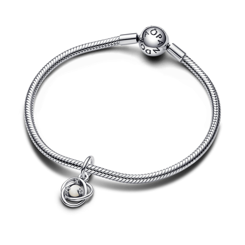 June White Eternity Circle Dangle Charm