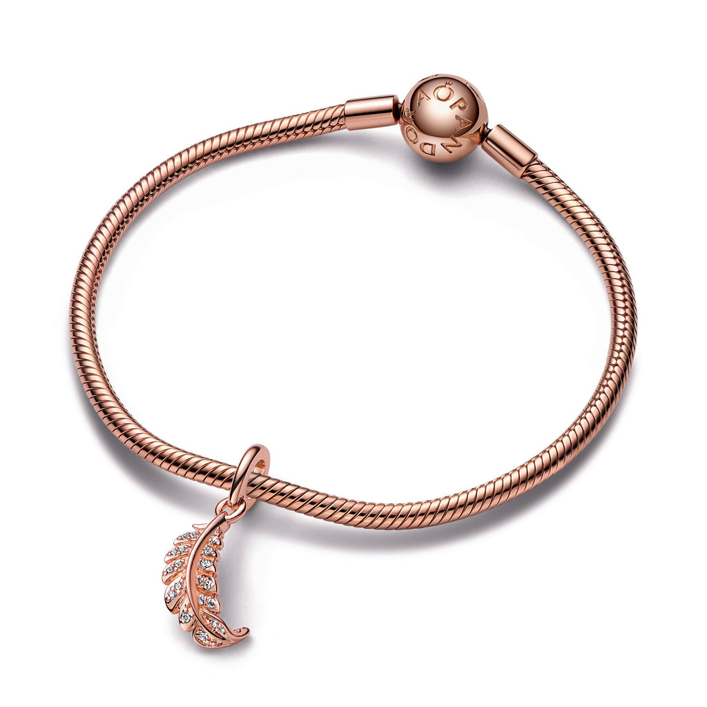 Floating Curved Feather Dangle Charm
