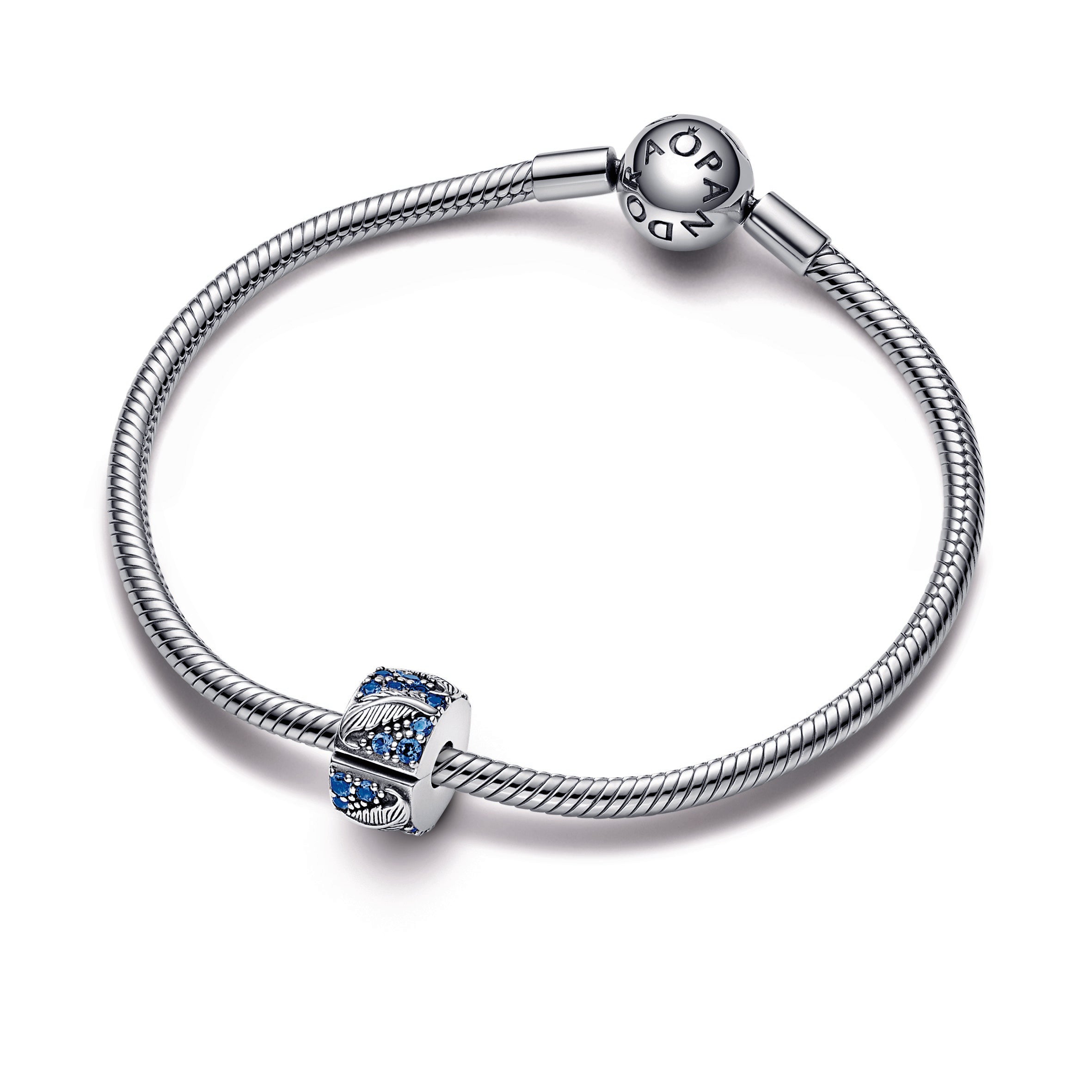 Curved Feather & Pavé Clip Charm
