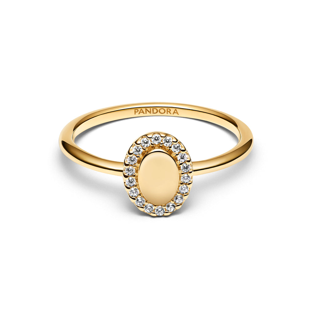 Engravable Oval Halo Ring