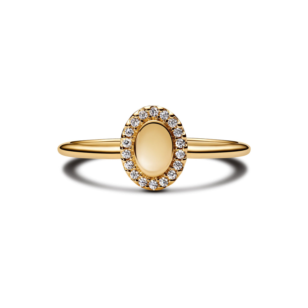 Engravable Oval Halo Ring