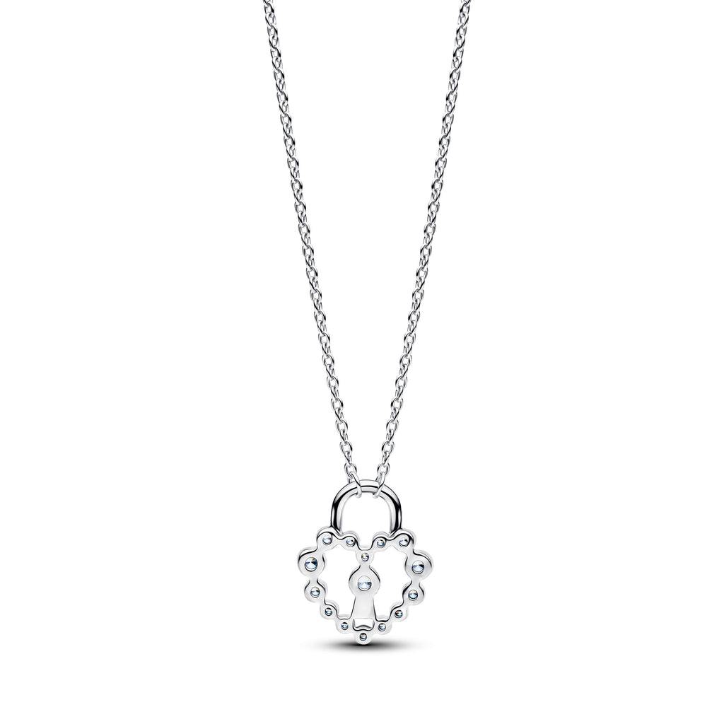 Sparkling Heart Padlock Pendant Necklace