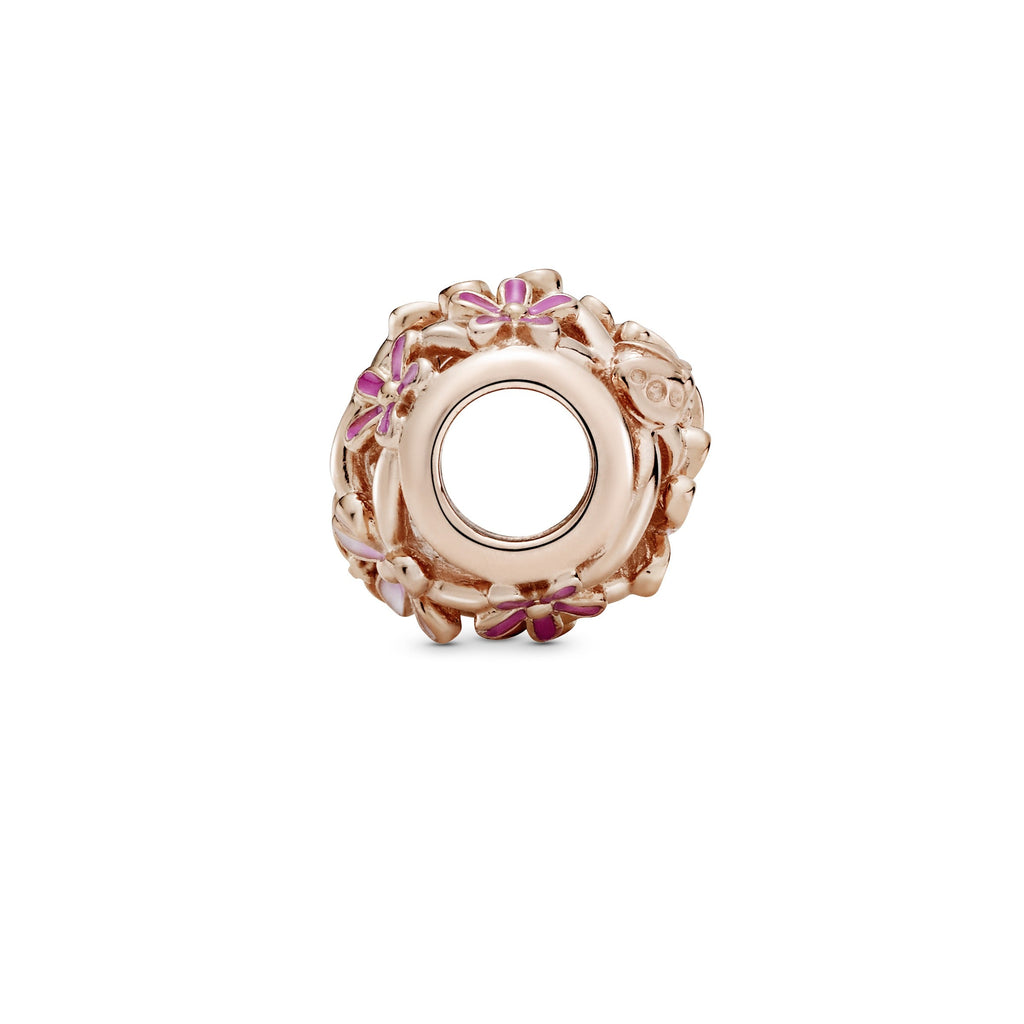 Openwork Pink Daisy Flower Charm