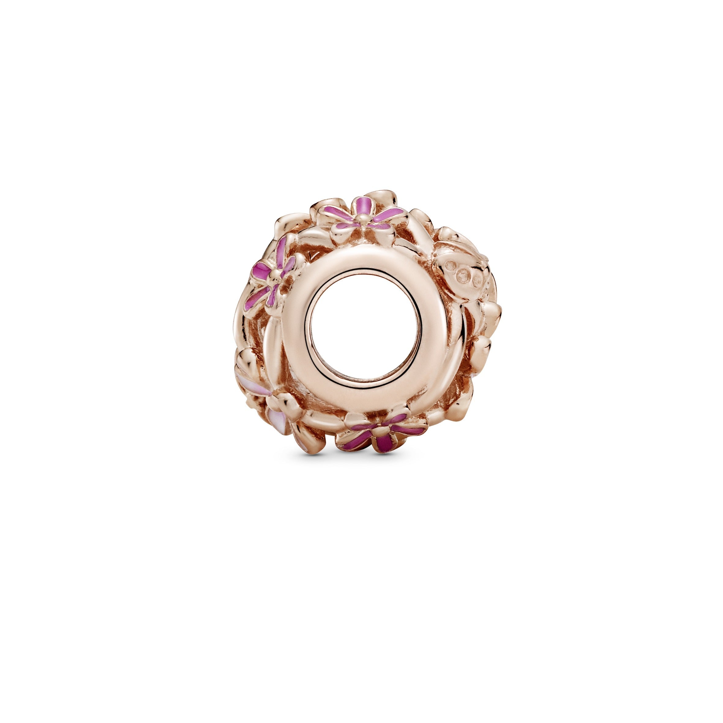 Openwork Pink Daisy Flower Charm