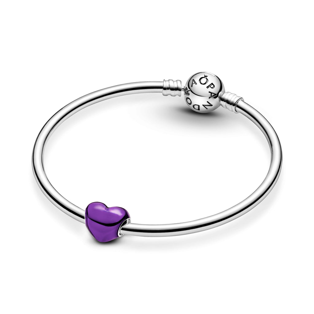 Metallic Purple Heart Charm