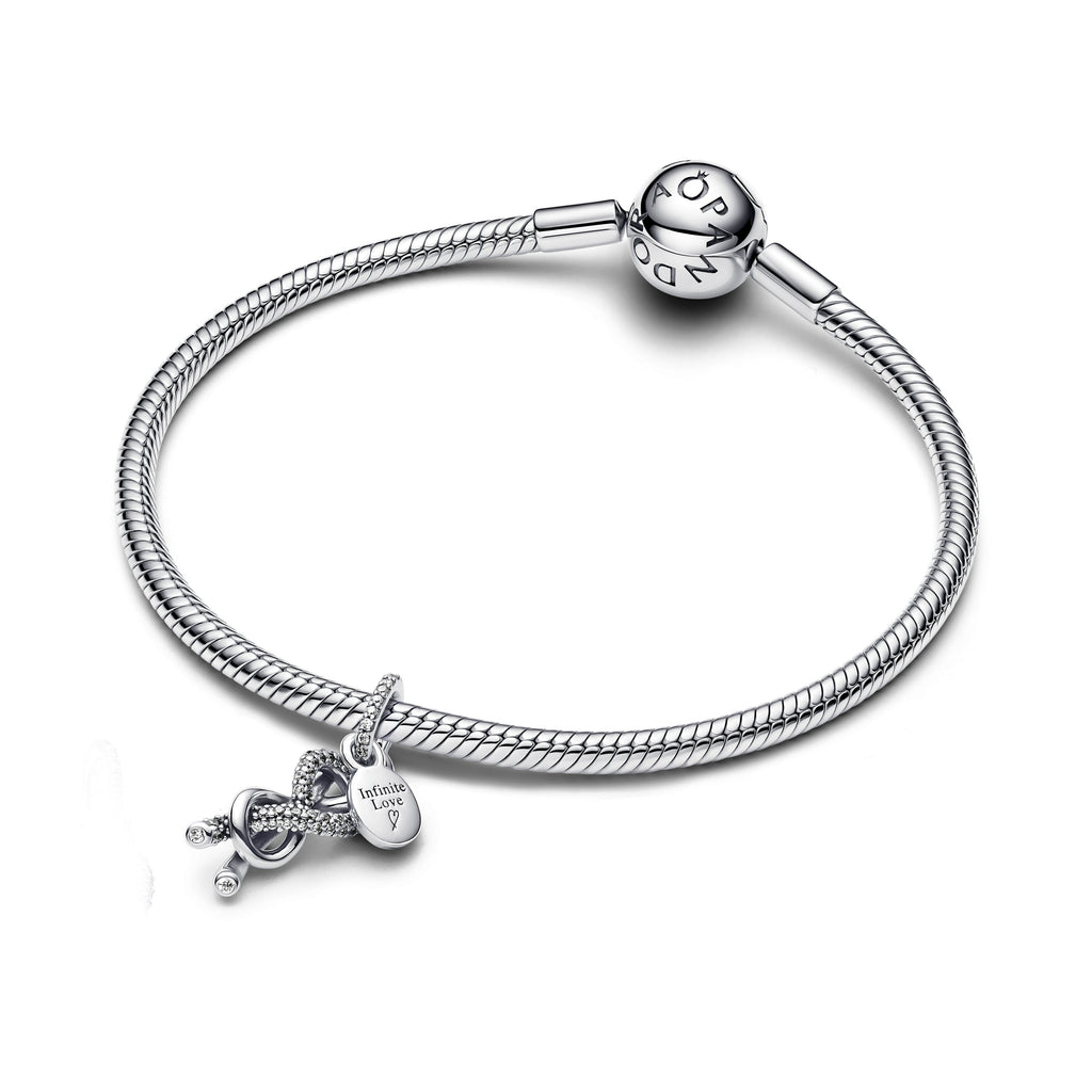 Pavé Infinity Knot Dangle Charm