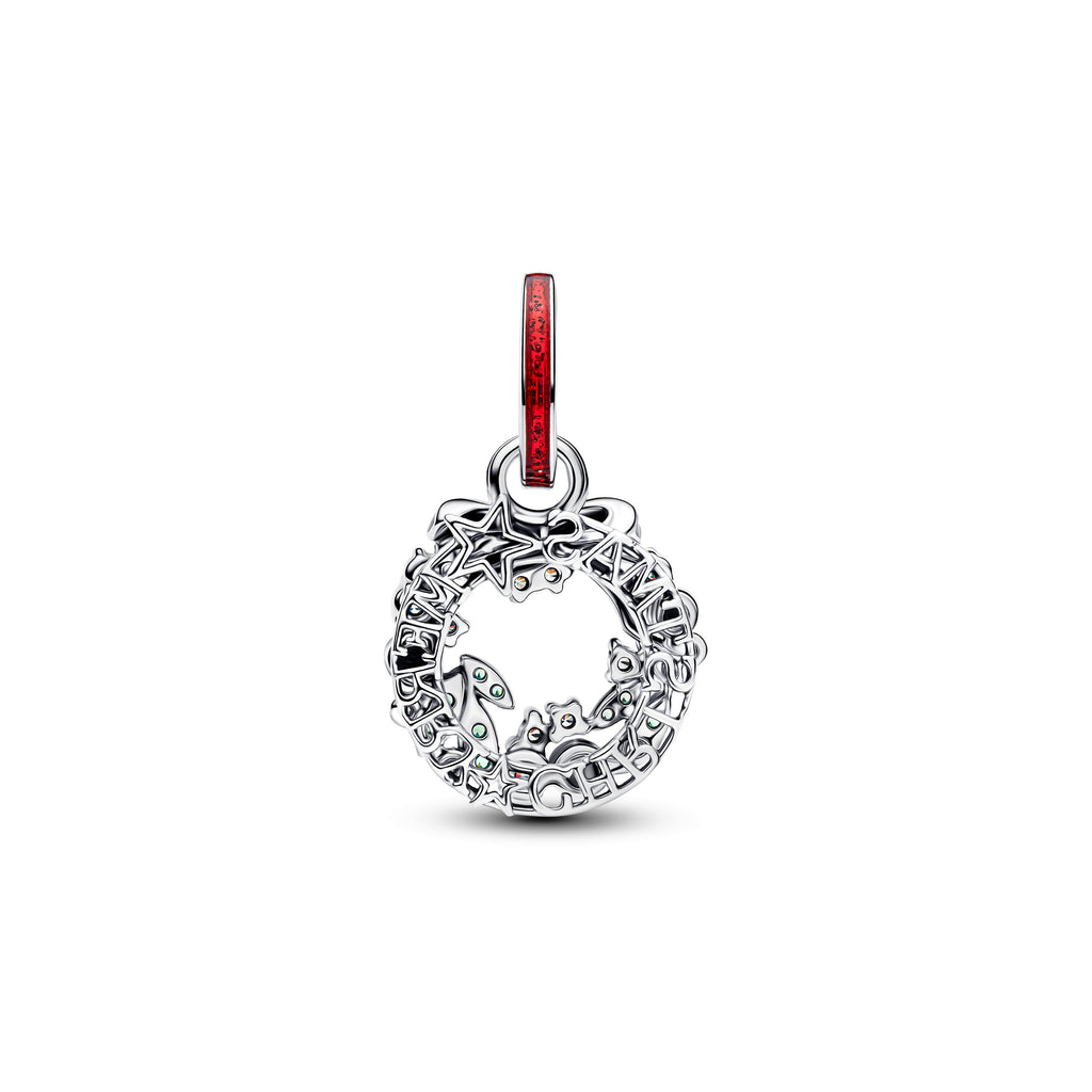 Holiday Wreath Double Dangle Charm