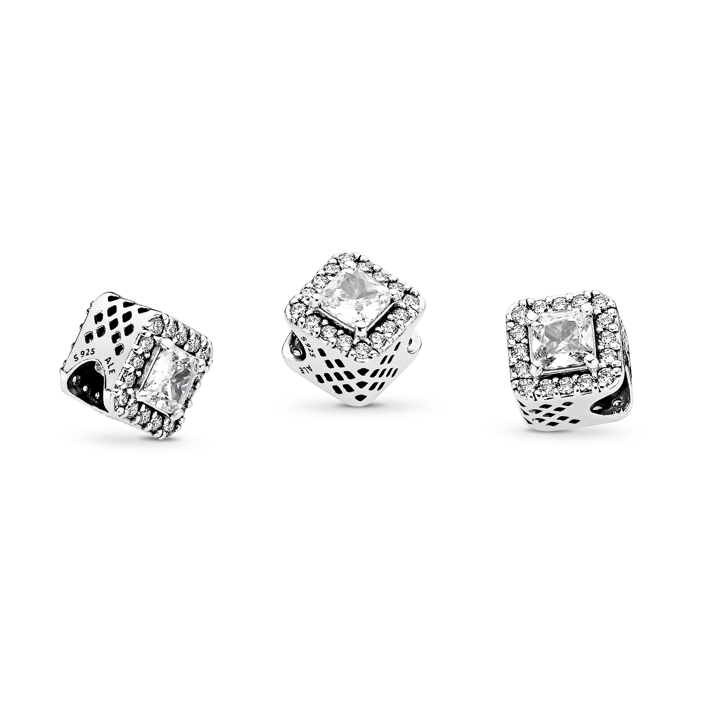 Square Sparkle Halo Charm