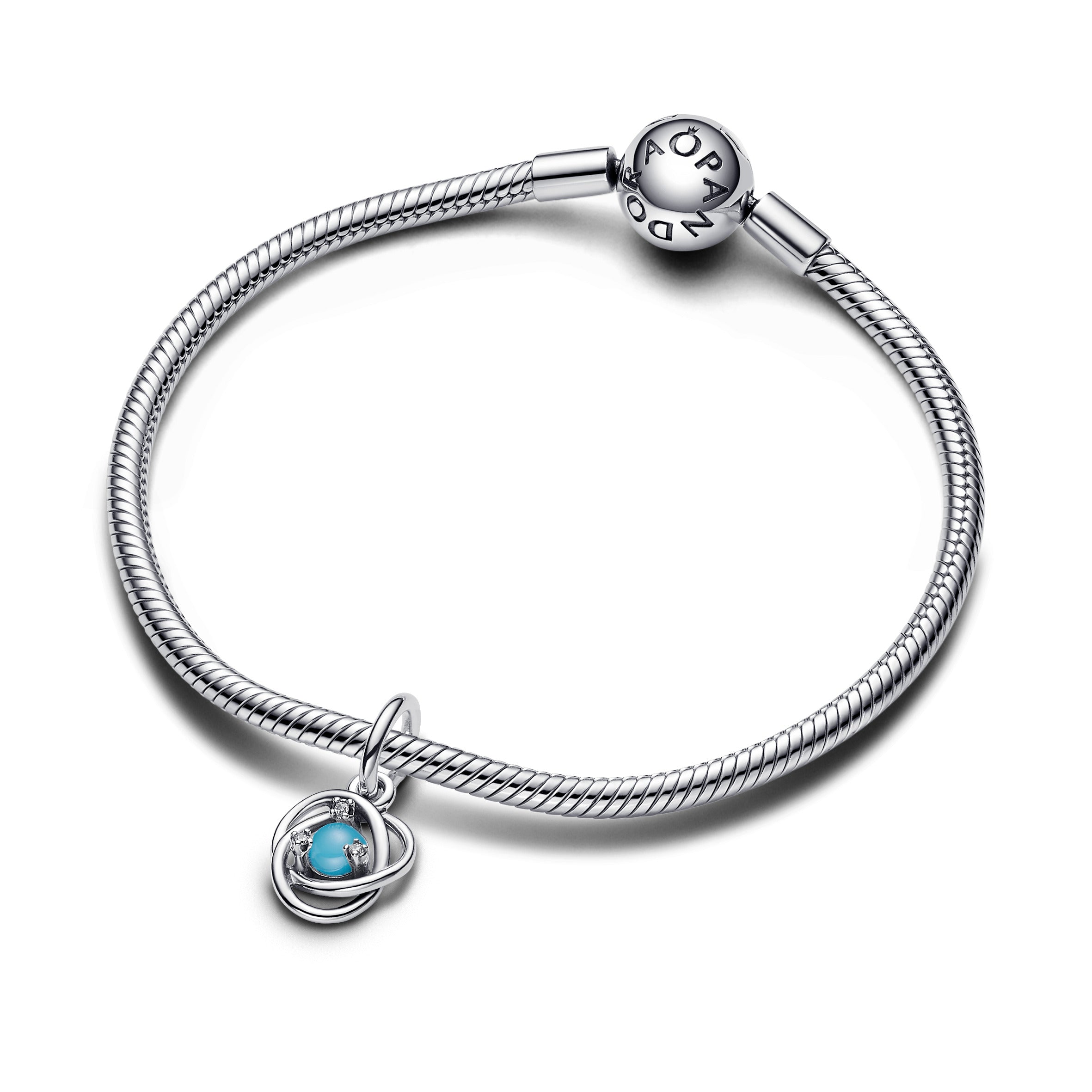 Turquoise Blue Eternity Circle Dangle Charm